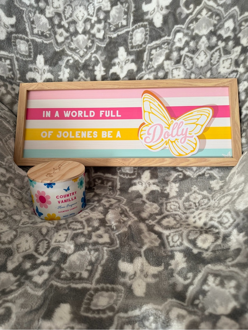 Dolly Striped Butterfly Wall Art - Pink, Yellow, Aqua